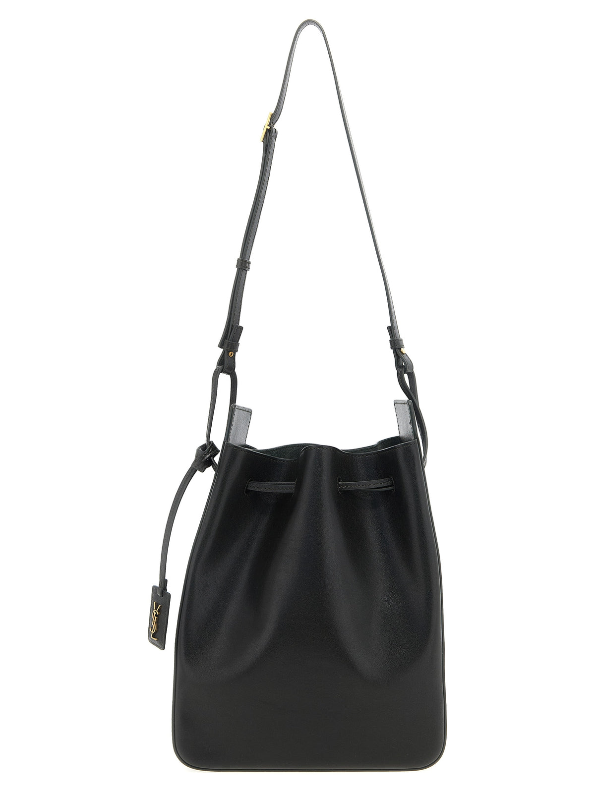 Saint Laurent Cassandre Suede Calfskin Leather Large Crossbody Bucket Handbag - Bicolour Dark Green Signature