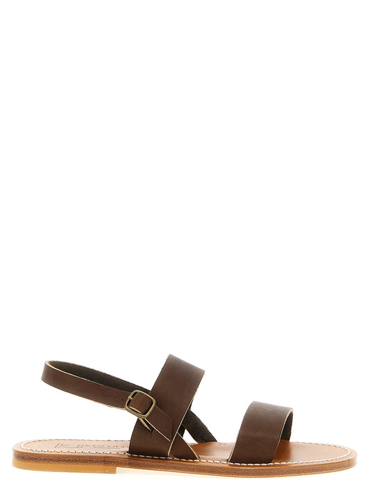 Flat Sandals by K.JACQUES SAINT TROPEZ for men in bos taurus cowhide leather brown features an effortlessly chic silhouette from the Men's Bos Taurus Cowhide Leather Flat Sandals collection, showcasing a effortlessly chic flat and elegant .