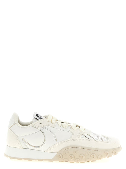 Athletic Sneakers Marine Serre women suede calfskin leather white featuring a avant-garde Women's Athletic Suede Calfskin Leather Sneakers design with a avant-garde athletic style for a refined finish.