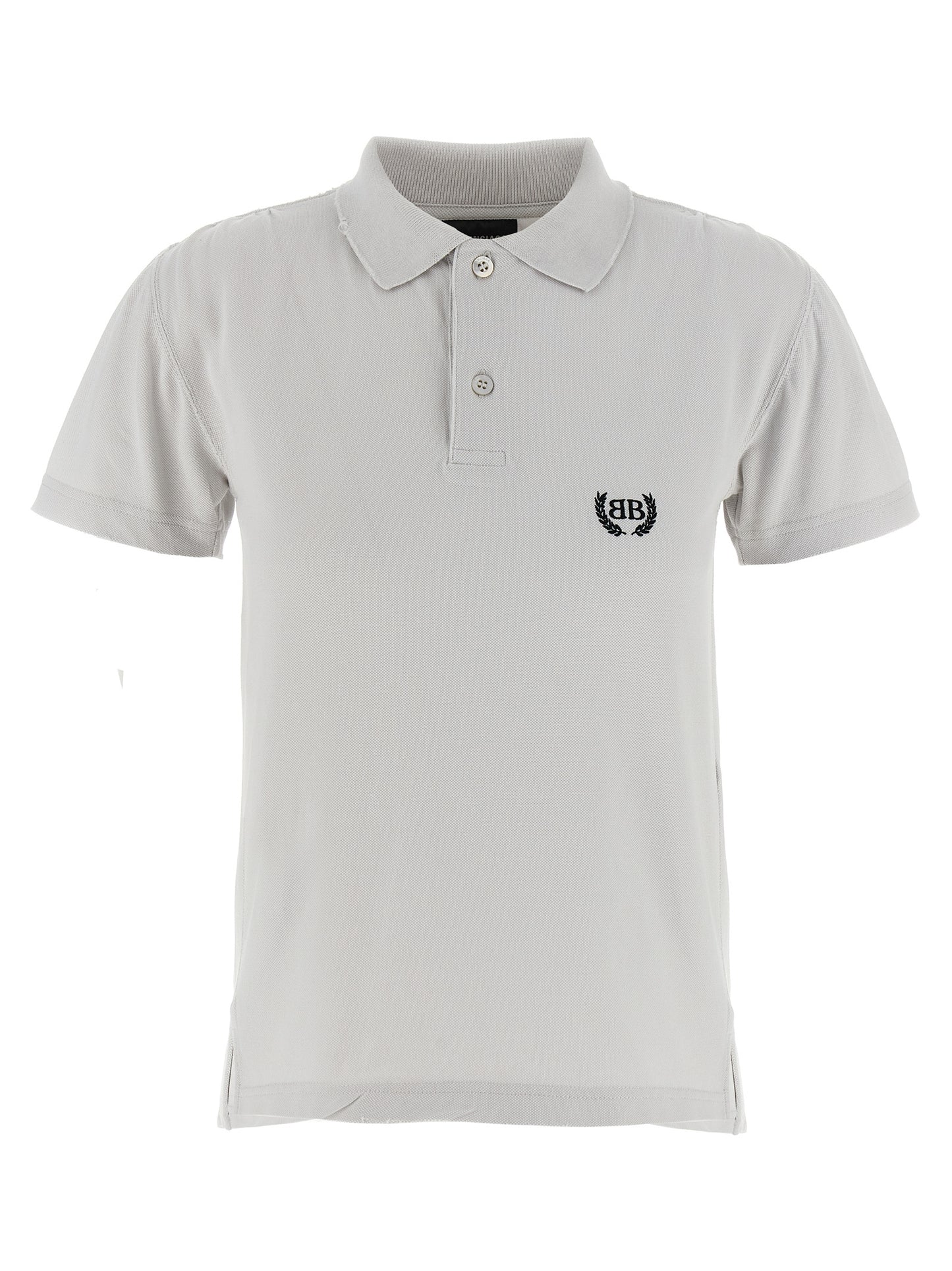 Polo Shirt by Balenciaga for women in cotton gray presents a sleek silhouette, featuring a refined and short-sleeve for a sleek finish.