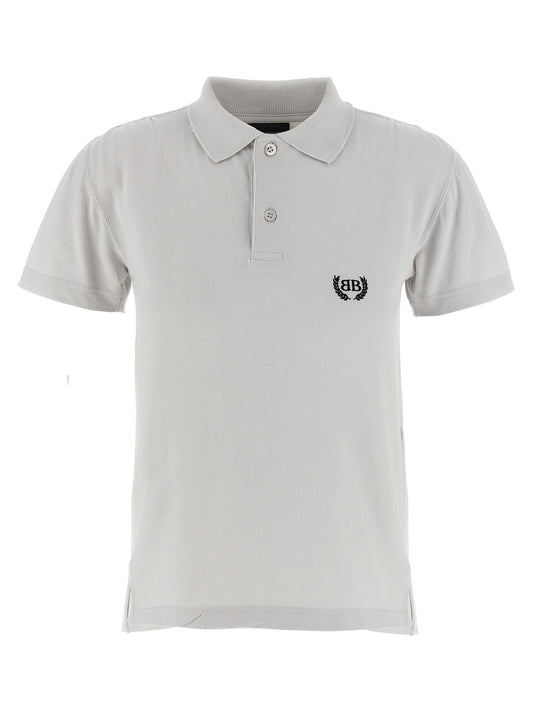 Polo Shirt by Balenciaga for women in cotton gray presents a sleek silhouette, featuring a refined and short-sleeve for a sleek finish.
