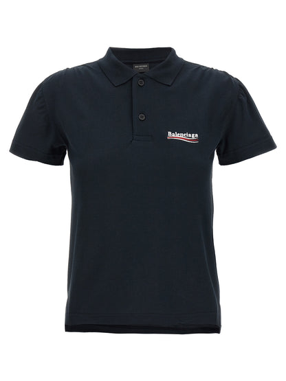 Polo Shirt by Balenciaga for women in cotton blue showcases a enviable silhouette, featuring a refined and short-sleeve for a enviable finish.