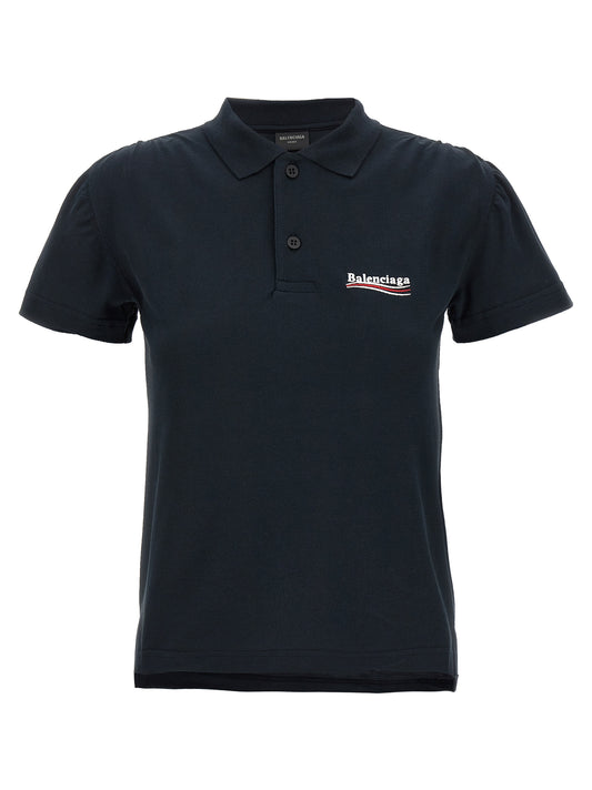 Polo Shirt by Balenciaga for women in cotton blue showcases a enviable silhouette, featuring a refined and short-sleeve for a enviable finish.