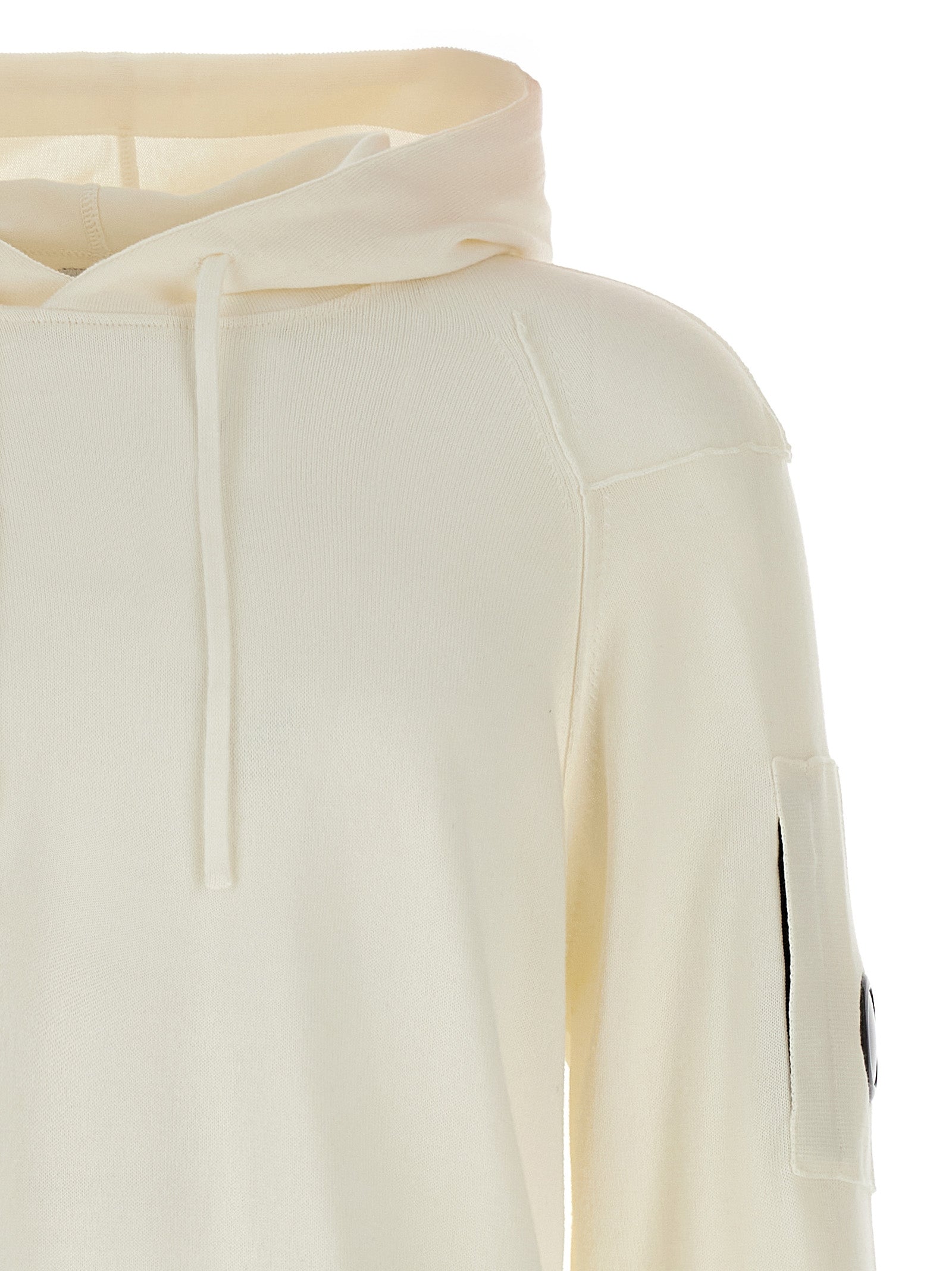 Sweatshirt Hoodie by C.P. Company for men in cotton white & signature features a authentic silhouette, showcasing a sophisticated hooded neckline and authentic detail for a refined finish.