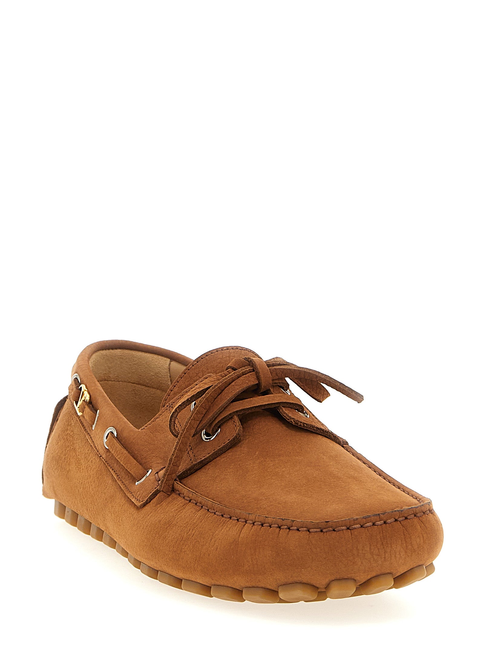 Loafer Slip-On Lace-Up Shoes by Valentino Garavani for men in calfskin leather brown & signature showcases a resplendent V Logo Men's Calfskin Leather Loafer Slip-On Lace-Up Shoes aesthetic, defined by its resplendent and elegant .