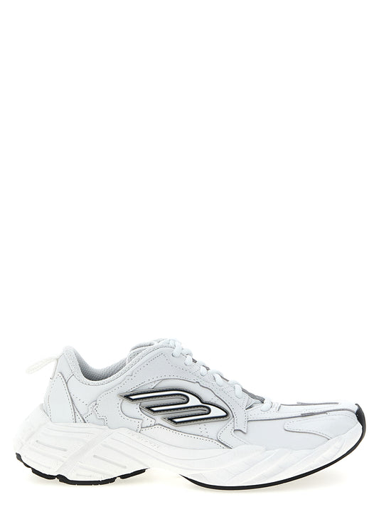 Athletic Sneakers by Balenciaga for women in polyester & cowhide leather white presents a sleek silhouette, perfectly capturing the athletic style essence of Women's Athletic Polyester & Cowhide Leather Sneakers with its sleek design and premium finish.