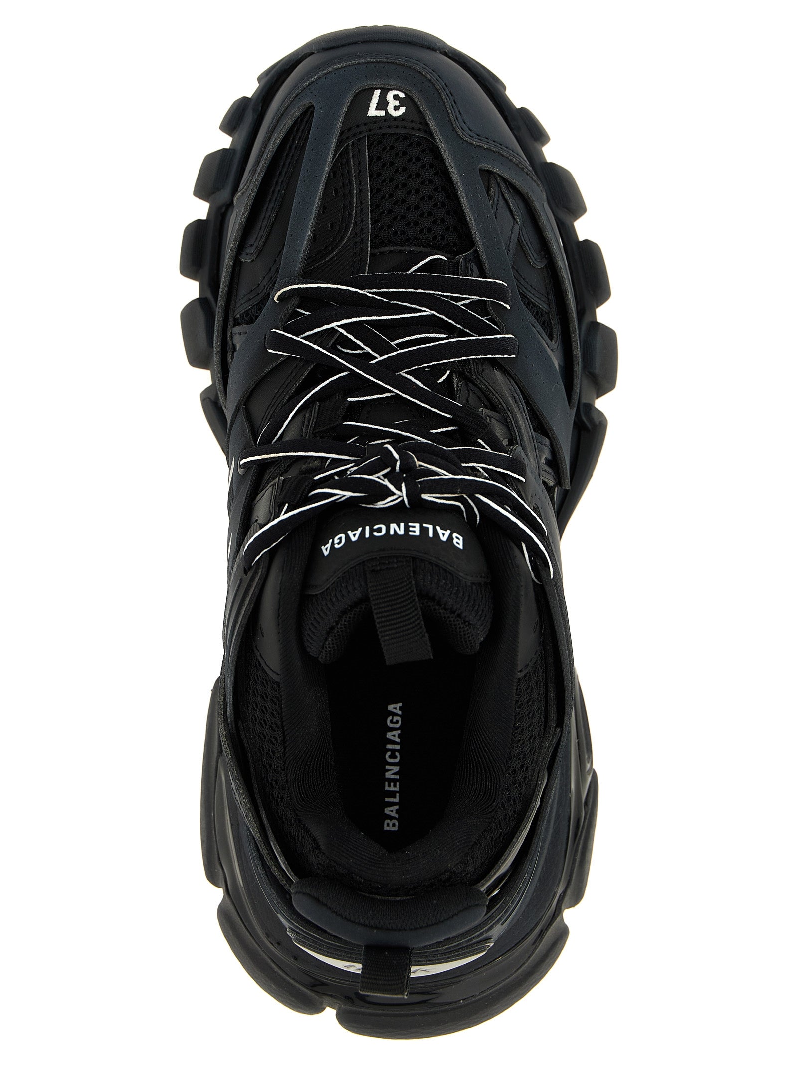 Athletic Sneakers by Balenciaga for women in polyester polyurethane & nylon black features an timeless silhouette from the Track Women's Athletic Polyester Polyurethane & Nylon Sneakers collection, showcasing a timeless athletic style for a timeless look.