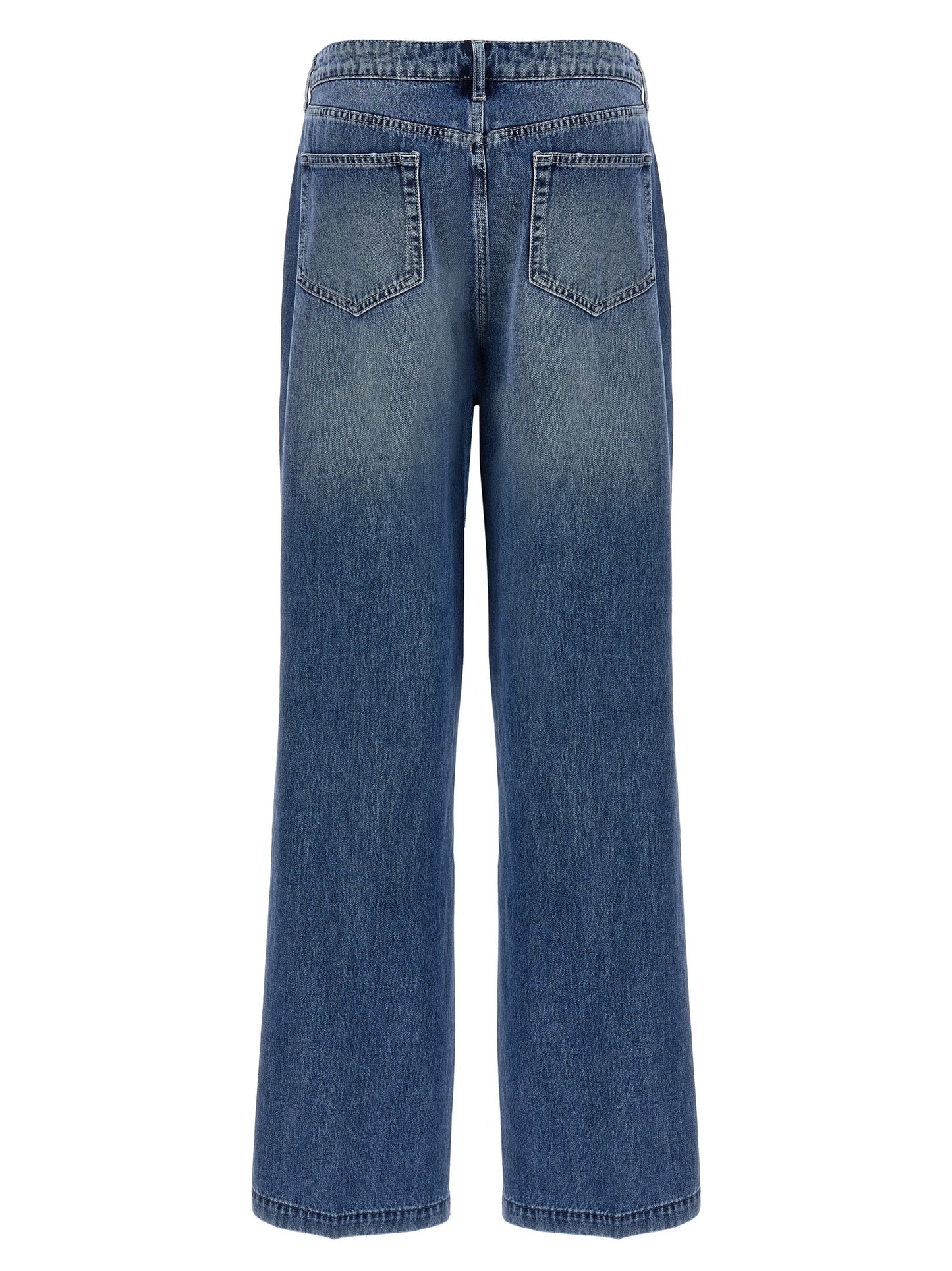 Jeans by L'Agence for women in denim cotton blue features an refined tailoring silhouette, showcasing a premium wide with a high rise and short cut for a refined tailoring look.