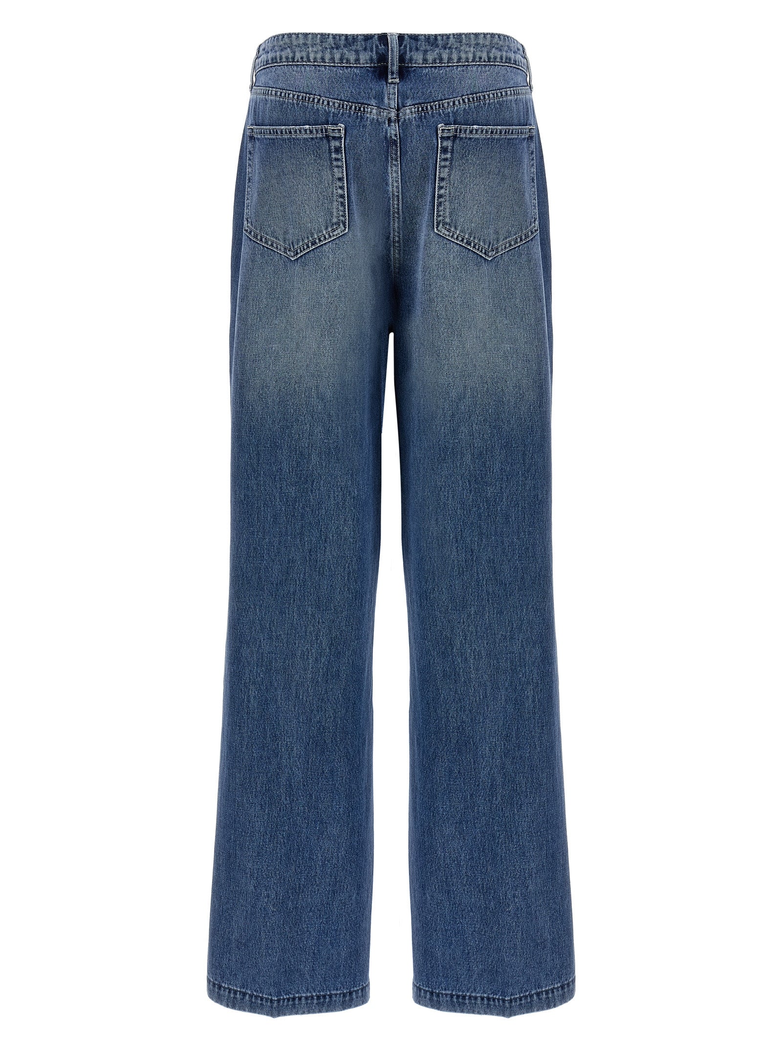 Jeans by L'Agence for women in denim cotton blue features an refined tailoring silhouette, showcasing a premium wide with a high rise and short cut for a refined tailoring look.