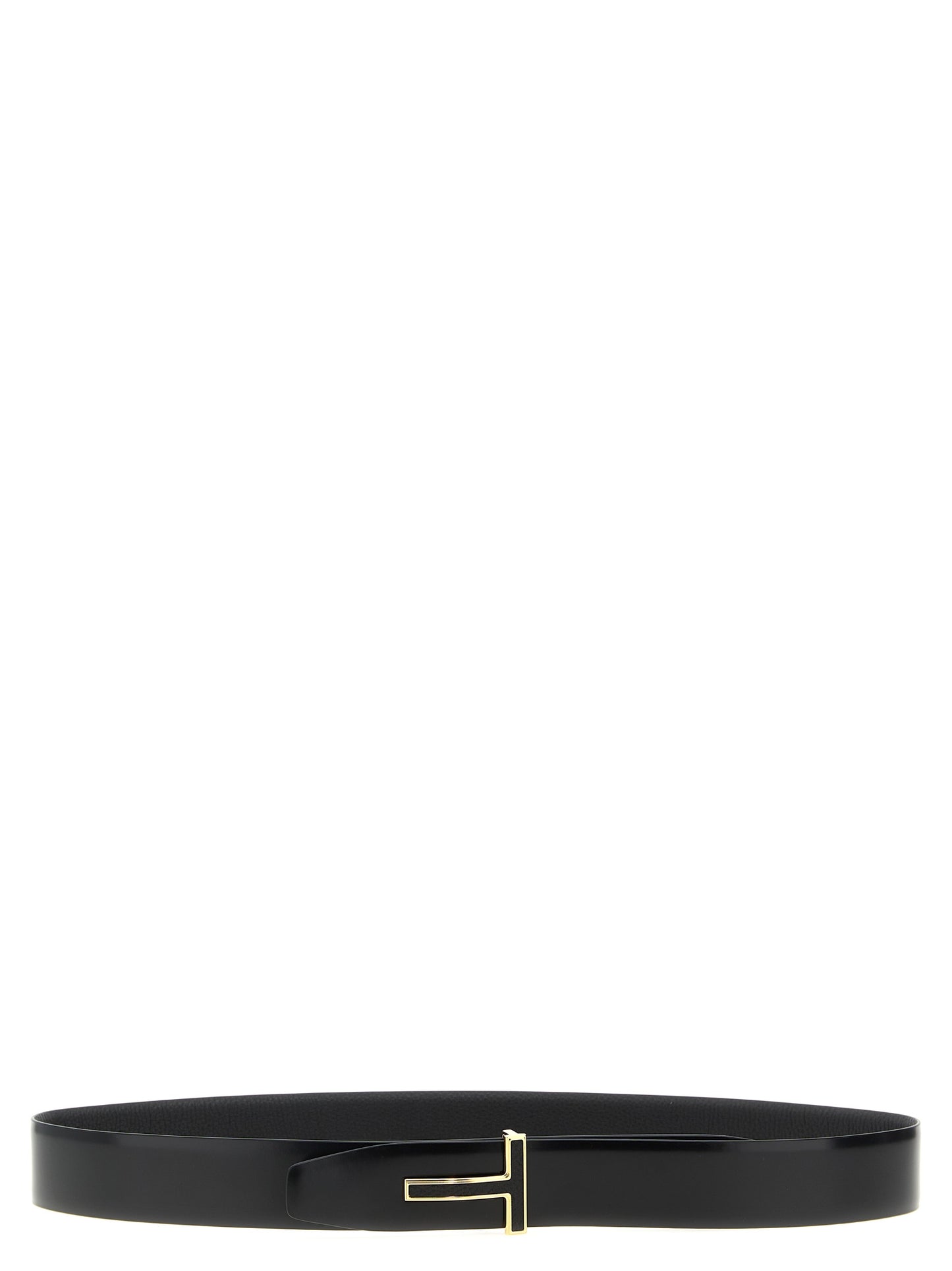 Belt by Tom Ford for men in calfskin leather black features a bohemian chic silhouette, showcasing the bohemian chic Calfskin Leather Belt design with a sophisticated bohemian chic finish.