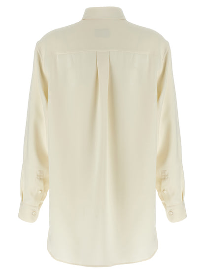 Blouse by Brioni for women in silk white features an polished silhouette, showcasing a sophisticated and detail for a truly polished finish.