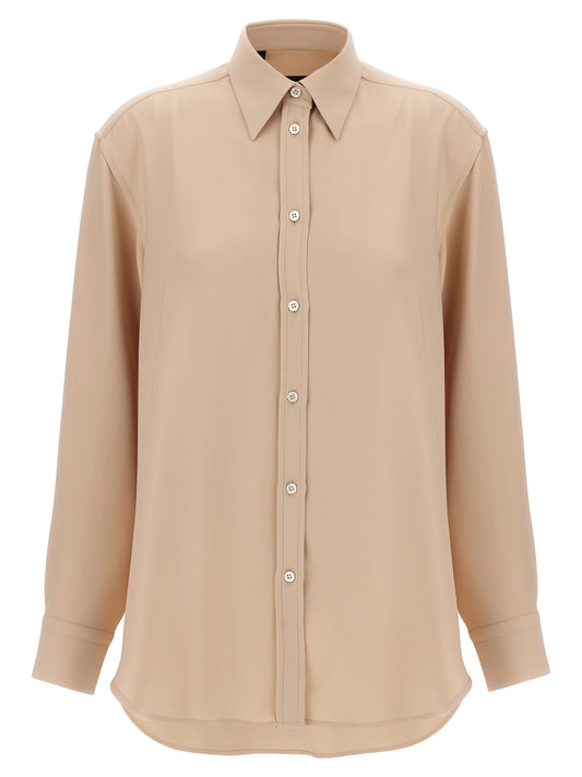 Blouse by Brioni for women in silk multicolor & pink showcases a sleek silhouette, elegantly detailed with a sleek and for a sleek finish.