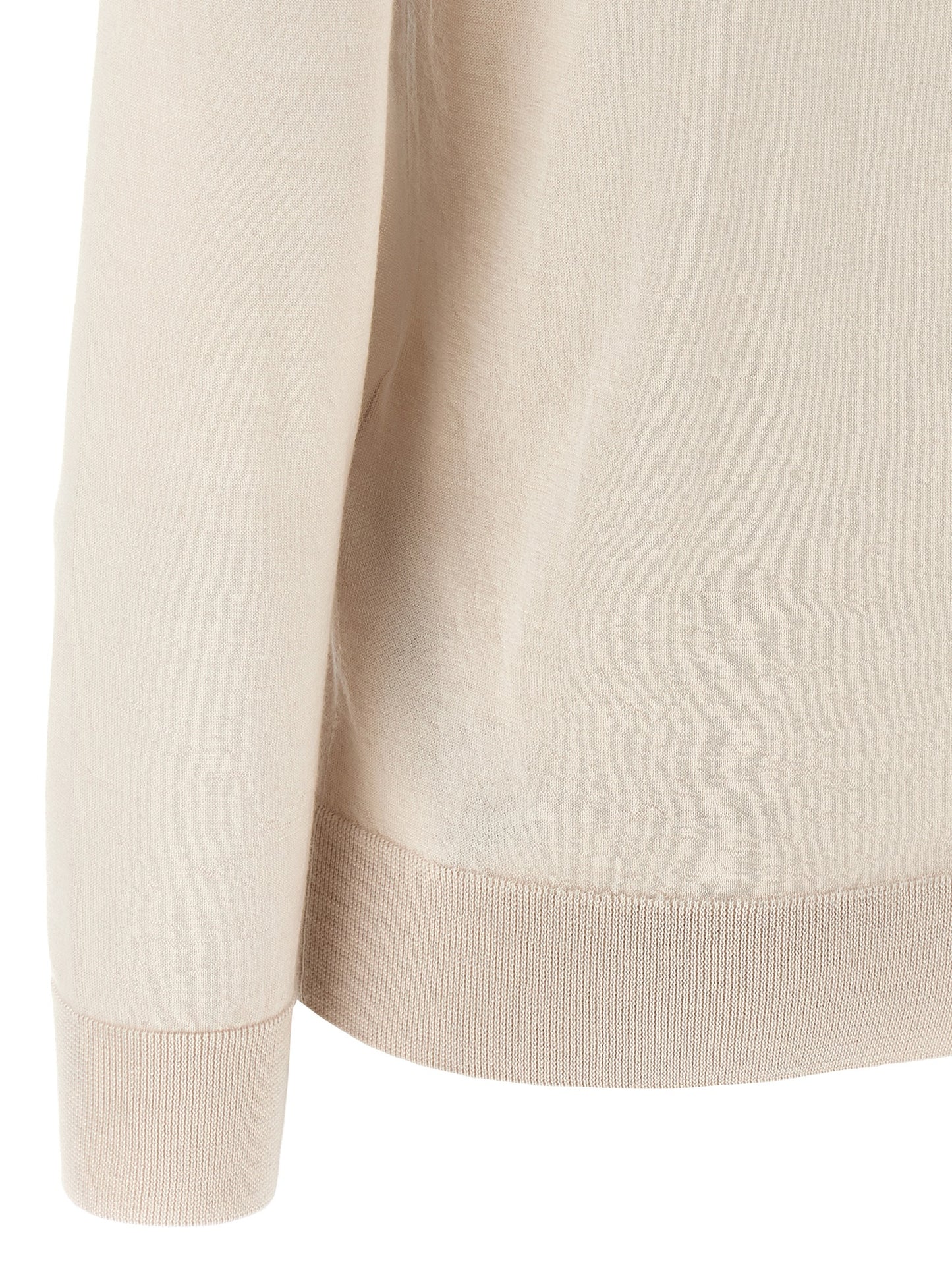 Polo Shirt by Brioni for women in cashmere silk beige showcases a sharp silhouette, detailed with a refined and sharp for a sophisticated finish.