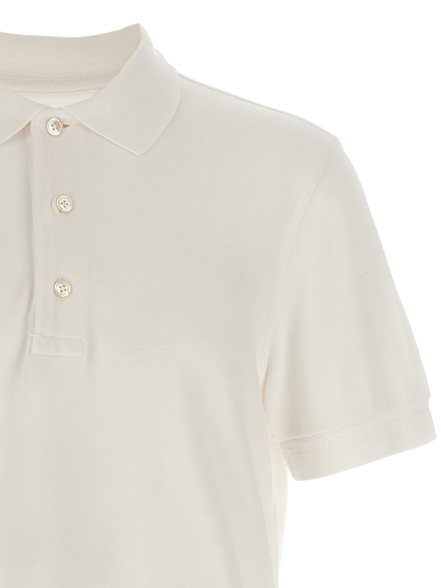 Polo Shirt by Tom Ford for men in lyocell & cotton white & patterned showcases a enviable silhouette, featuring a refined and for a enviable finish.