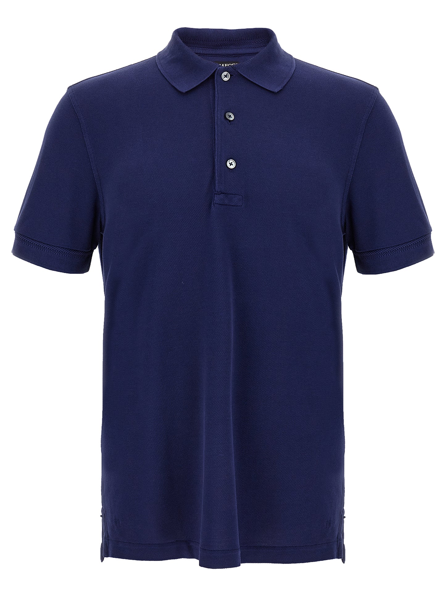 Polo Shirt by Tom Ford for men in lyocell & cotton blue & patterned presents a distinguished silhouette, showcasing a sophisticated and distinguished short-sleeve for a truly distinguished finish.