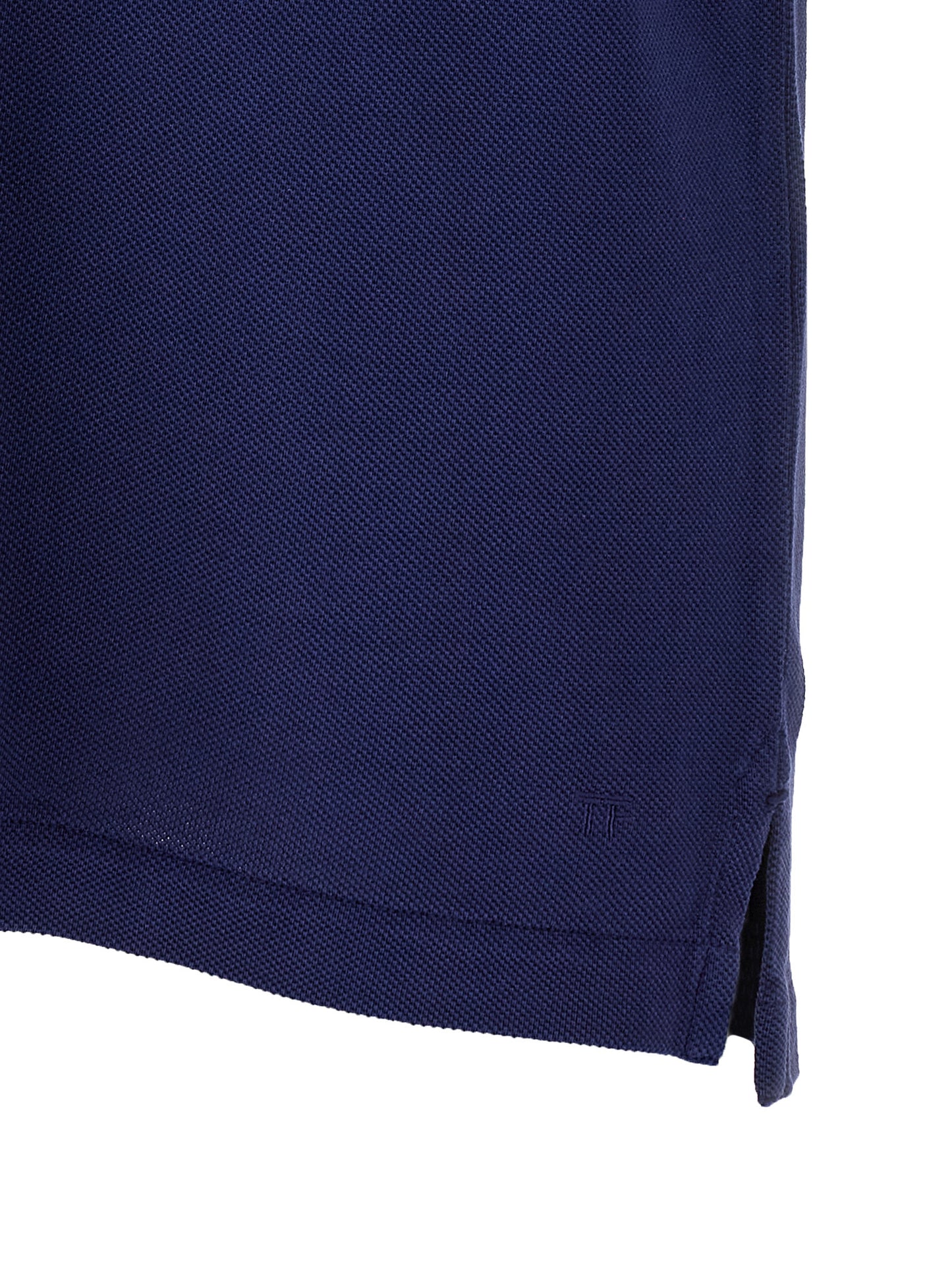 Polo Shirt by Tom Ford for men in lyocell & cotton blue & patterned presents a crisp silhouette, artfully detailed with a crisp and crisp .