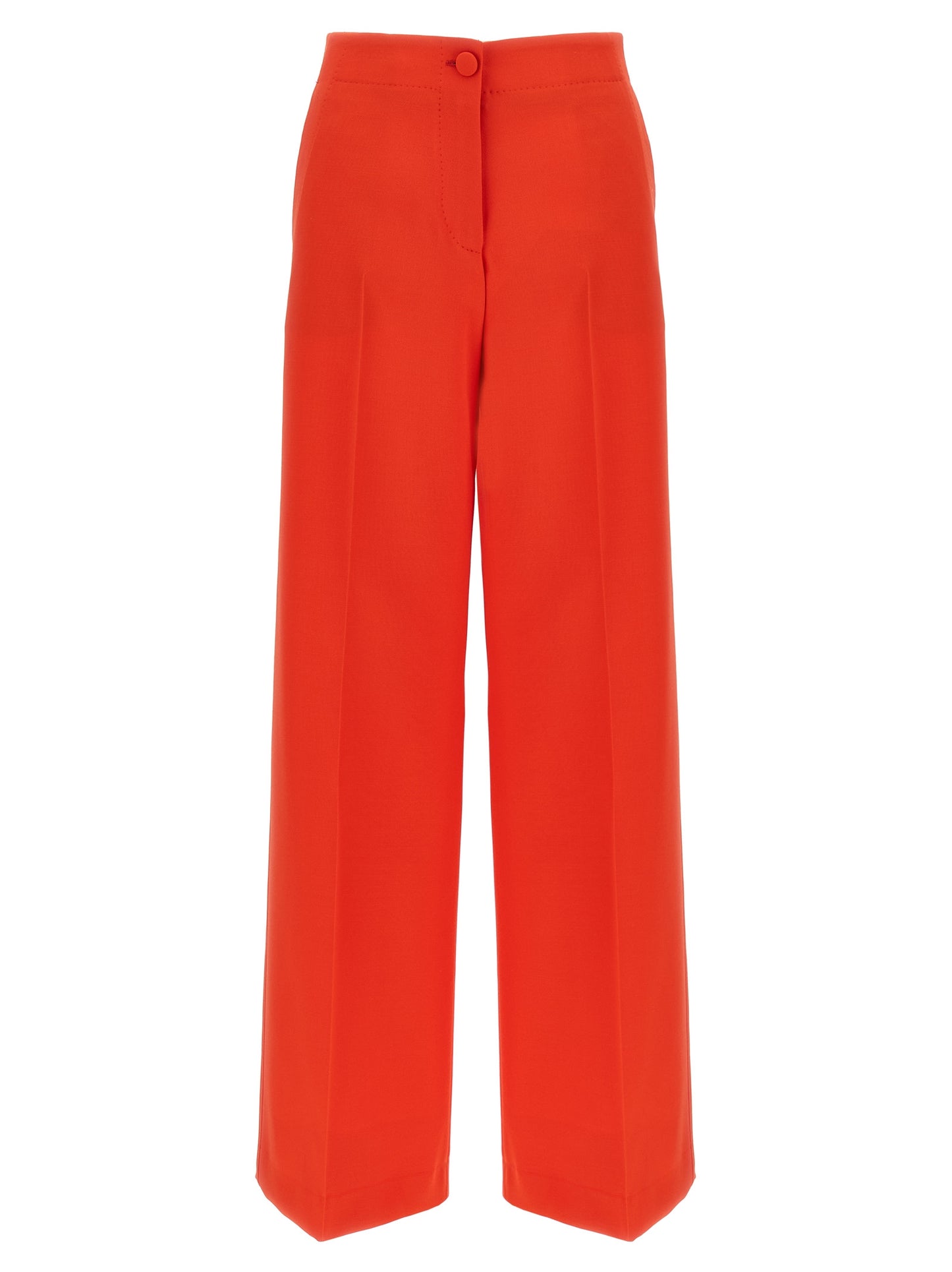 Trousers by Brioni for women in wool & silk multicolor & red features an sartorial silhouette, showcasing a precise straight-leg & wide and long with a sartorial for a refined look.