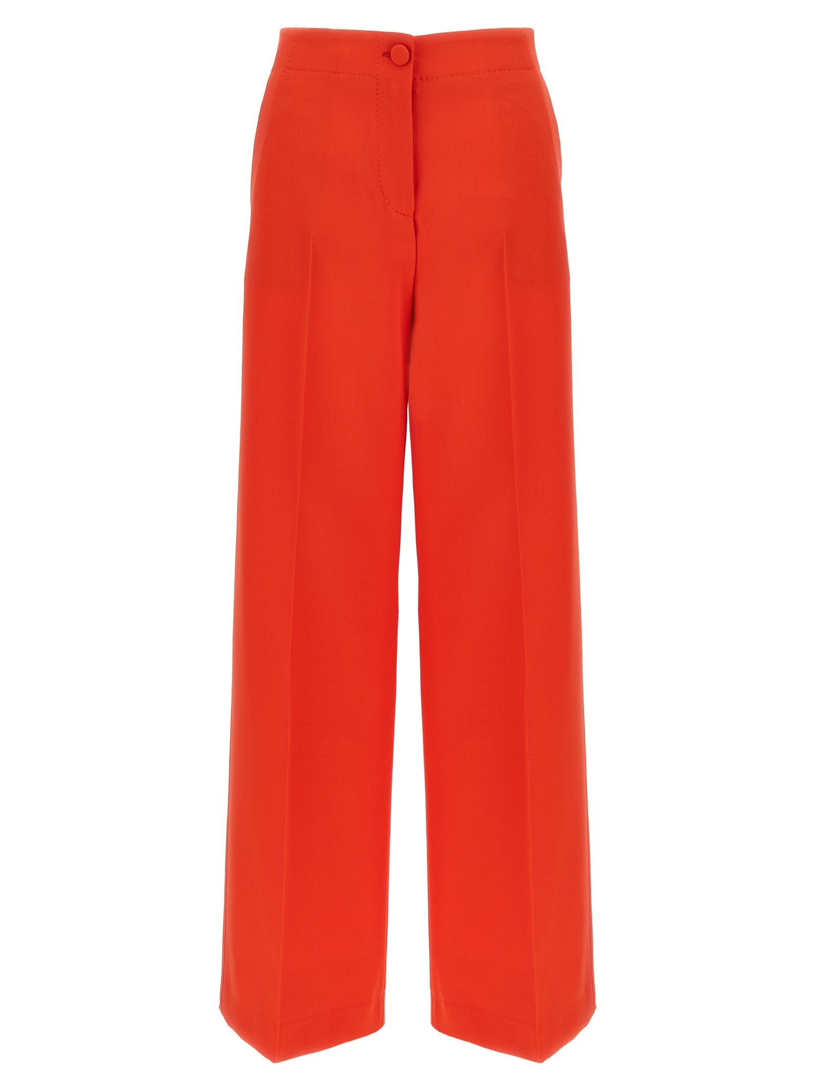 Trousers by Brioni for women in wool & silk multicolor & red features an sartorial silhouette, showcasing a precise straight-leg & wide and long with a sartorial for a refined look.