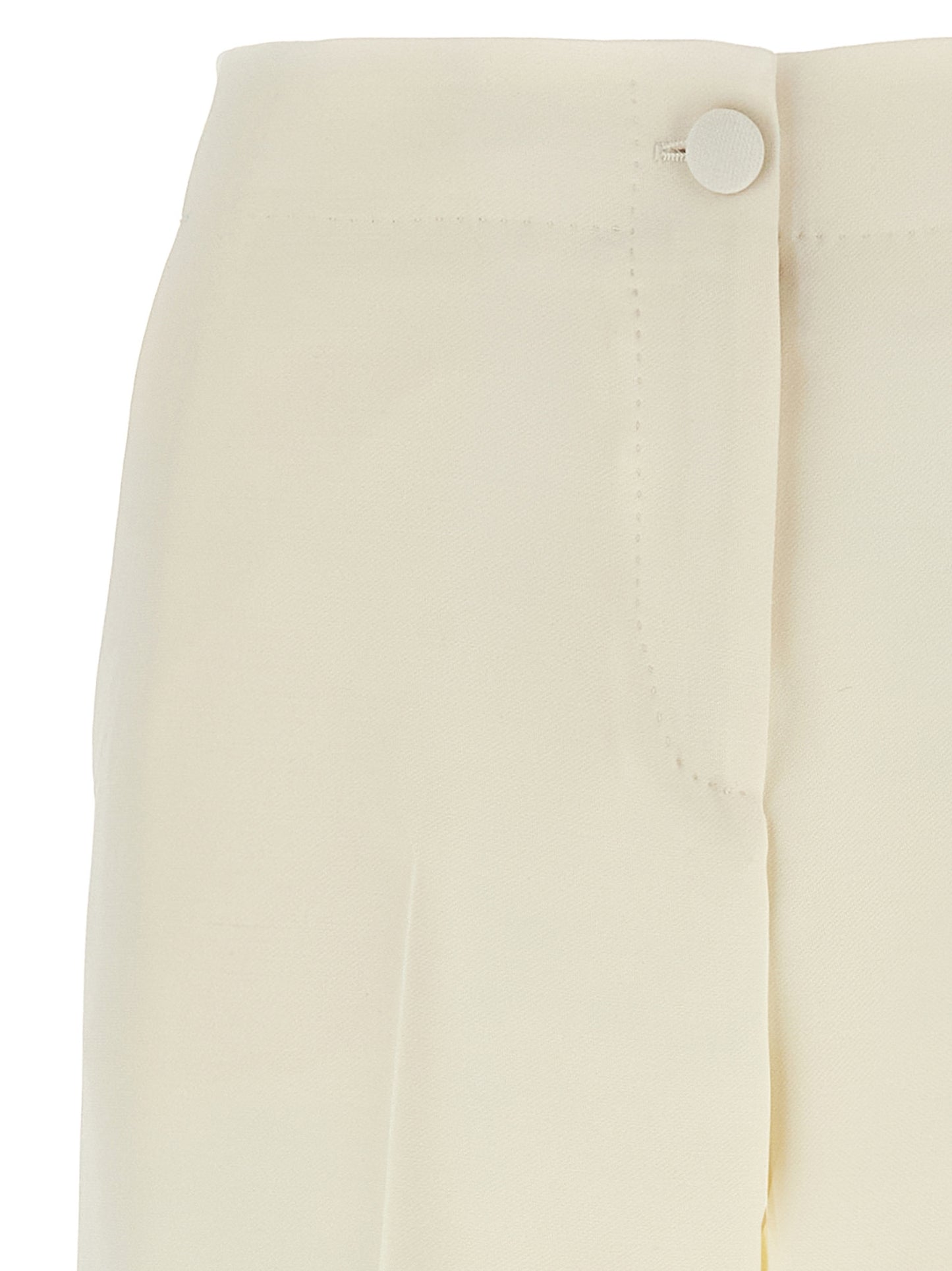 Trousers by Brioni for women in wool & silk white presents a smart silhouette, meticulously detailed with a smart straight-leg & wide, a smart long, and a smart .