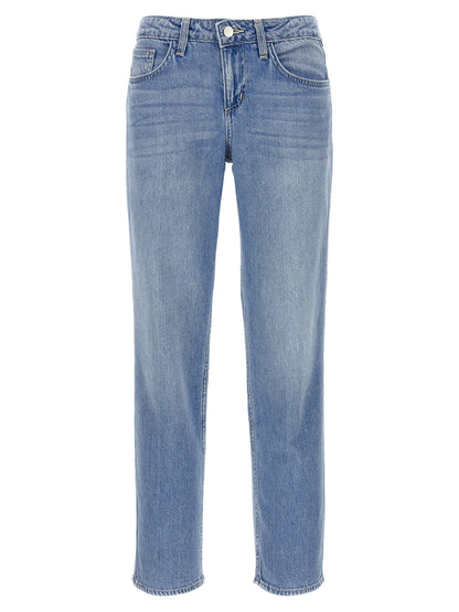 Jeans by L'Agence for women in denim cotton light-blue features an sartorial straight-leg and long with a low rise cut for a sartorial finish.