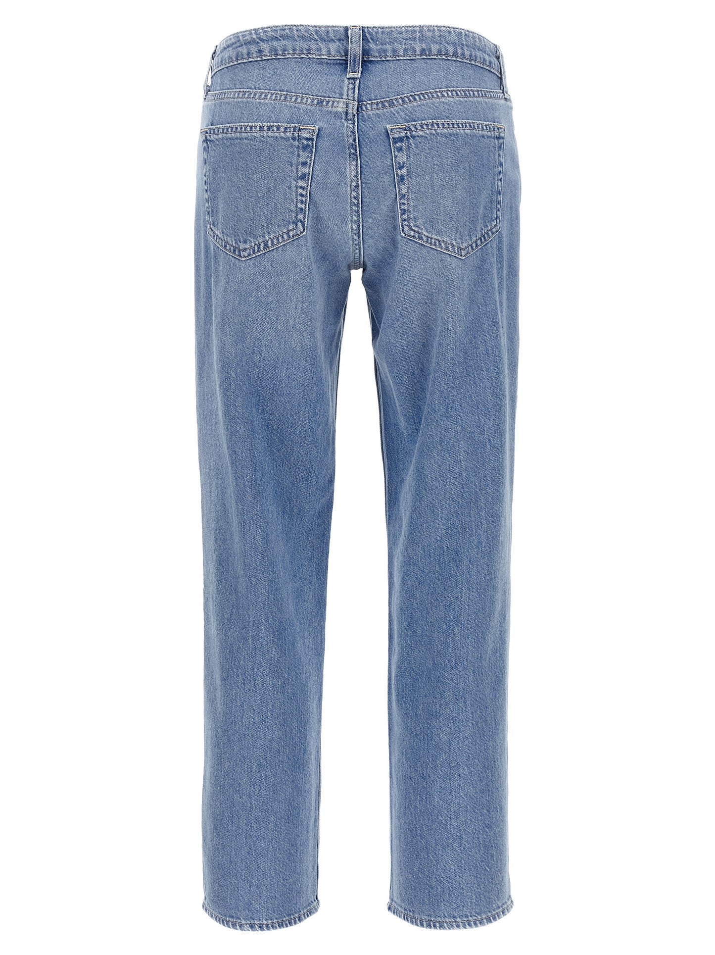 Jeans by L'Agence for women in denim cotton light-blue presents a tailored silhouette, showcasing a tailored straight-leg and long cut with a refined low rise for a truly tailored aesthetic.