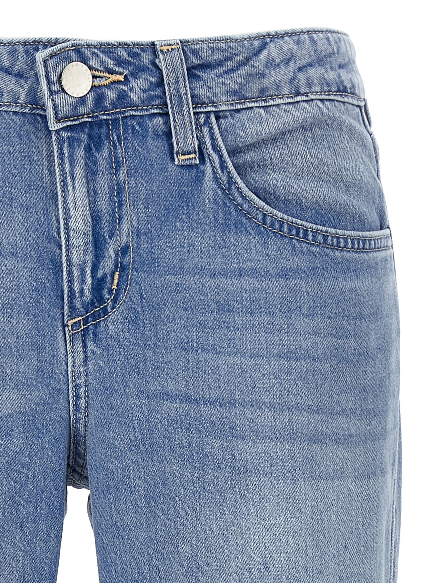 Jeans by L'Agence for women in denim cotton light-blue presents a tailored silhouette, showcasing a tailored straight-leg and long cut with a refined low rise for a truly tailored aesthetic.