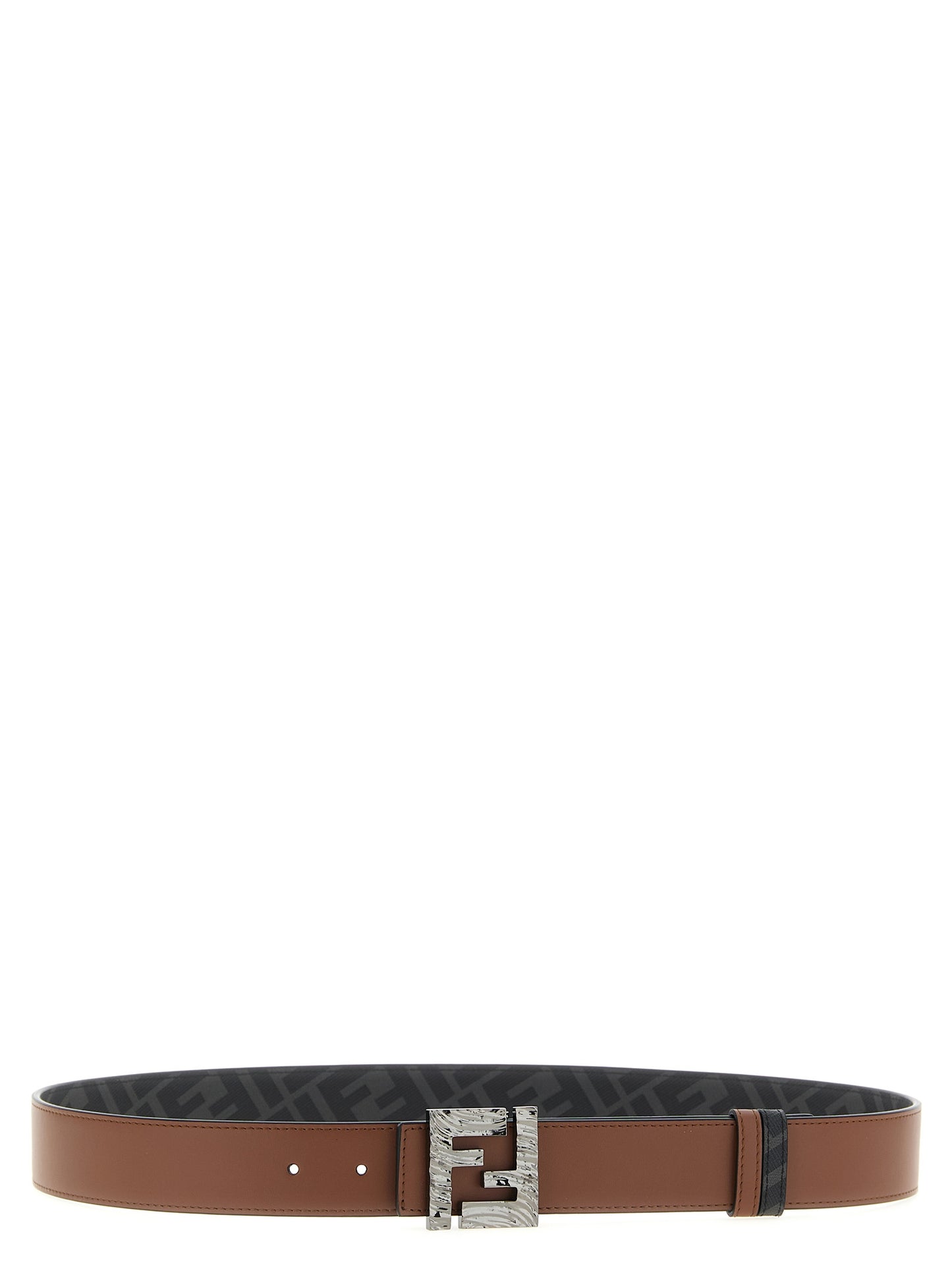 Belt by Fendi for men in canvas & calfskin leather multicolor features a versatile silhouette, artfully showcasing the versatile design of the Canvas & Calfskin Leather Belt for a sophisticated, premium finish.