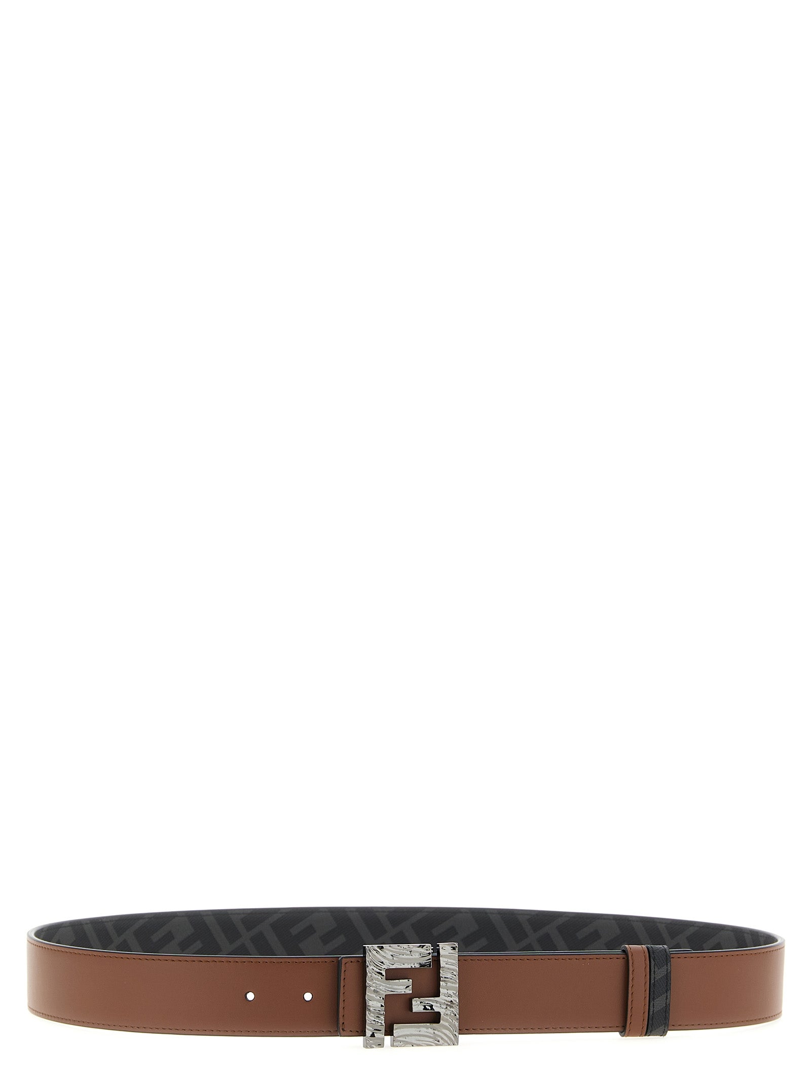 Belt by Fendi for men in canvas & calfskin leather multicolor features a versatile silhouette, artfully showcasing the versatile design of the Canvas & Calfskin Leather Belt for a sophisticated, premium finish.