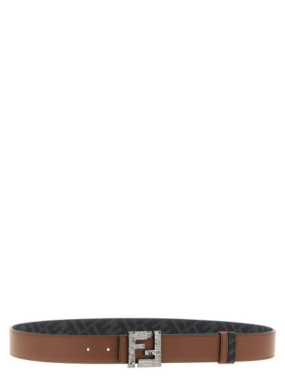 Belt by Fendi for men in canvas & calfskin leather multicolor features a versatile silhouette, artfully showcasing the versatile design of the Canvas & Calfskin Leather Belt for a sophisticated, premium finish.