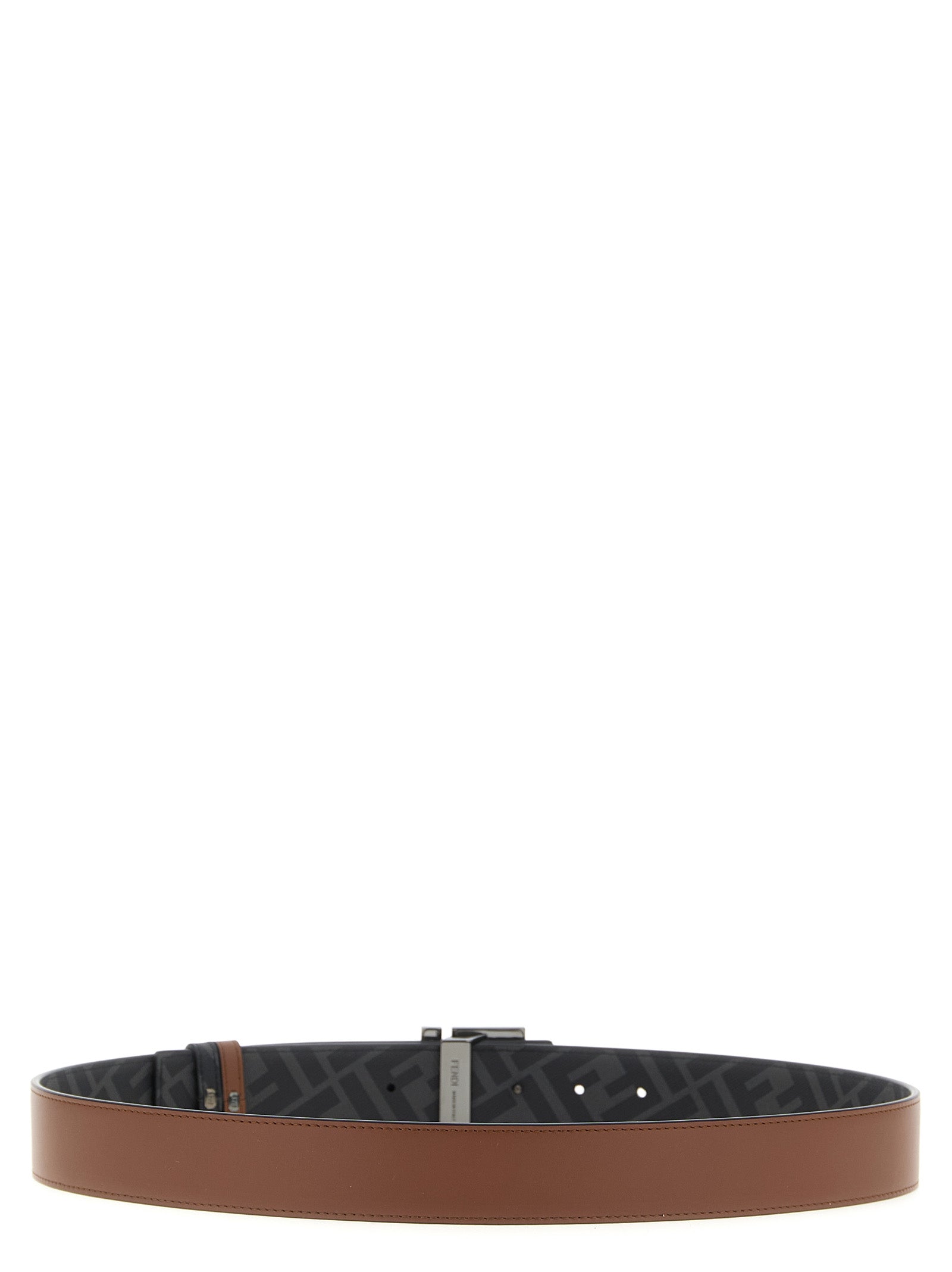 Belt by Fendi for men in canvas & calfskin leather multicolor features a bohemian chic silhouette, showcasing the bohemian chic Canvas & Calfskin Leather Belt design with a sophisticated bohemian chic finish.