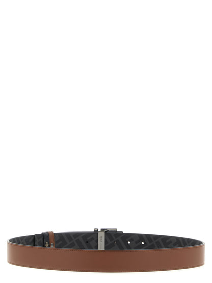 Belt by Fendi for men in canvas & calfskin leather multicolor features a bohemian chic silhouette, showcasing the bohemian chic Canvas & Calfskin Leather Belt design with a sophisticated bohemian chic finish.