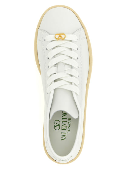 Sneakers by Valentino Garavani for women in calfskin leather white & signature features an versatile design from the City V Logo Women's Fashion Calfskin Leather Sneakers collection, highlighting a versatile fashion style for a premium, high-fashion look.