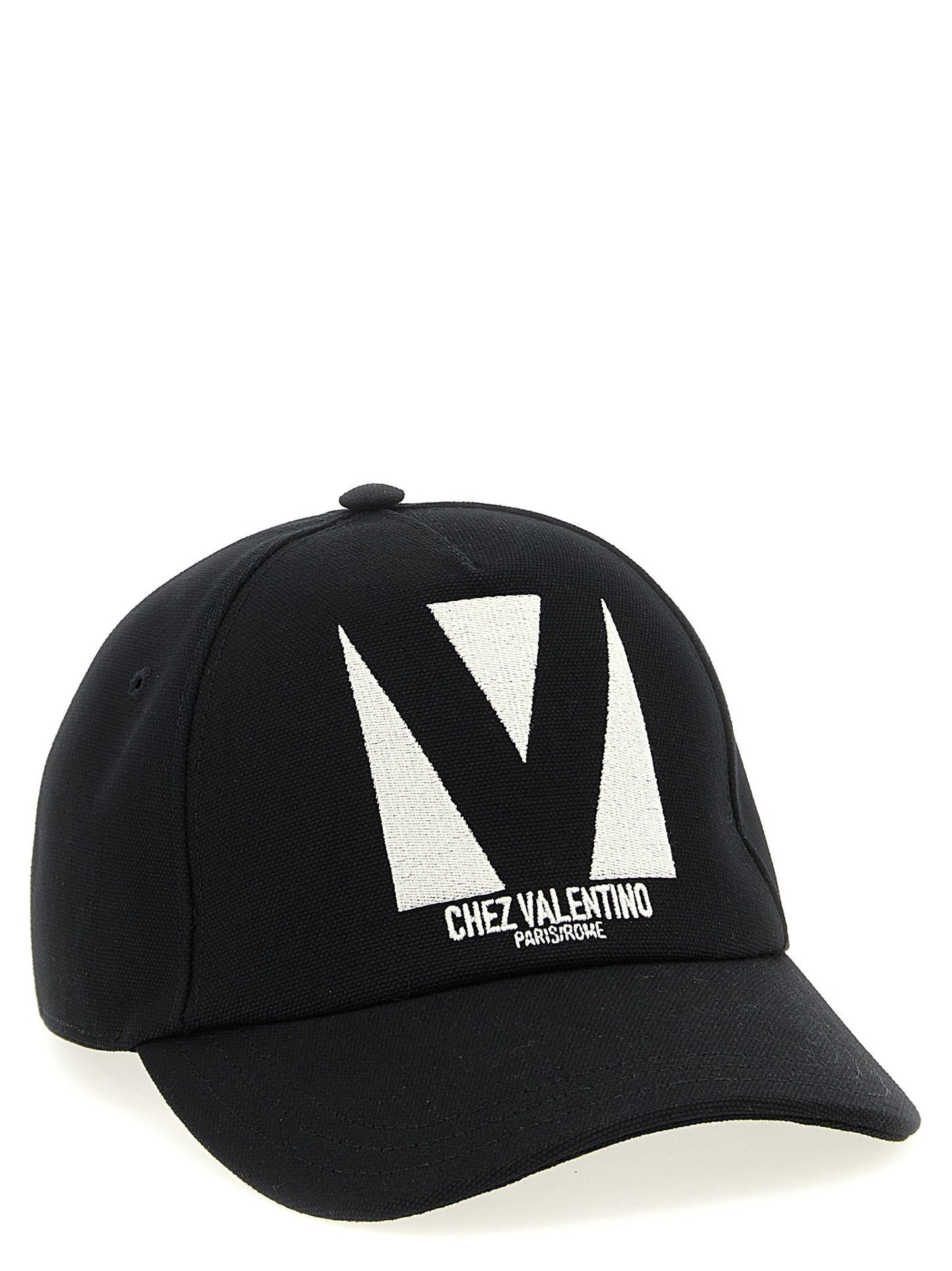 Baseball Cap by Valentino Garavani for men in cotton black features a distinguished silhouette, showcasing the distinguished design of the Cotton Baseball Cap for a sophisticated, elevated look.