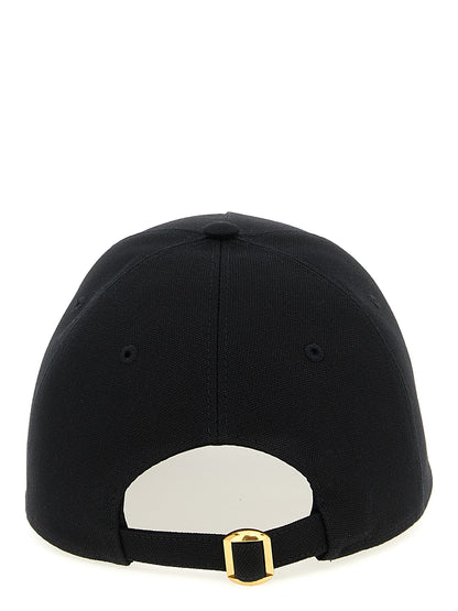 Baseball Cap by Valentino Garavani for men in cotton black features an artisanal silhouette, showcasing the artisanal Cotton Baseball Cap design with a refined, artisanal finish.