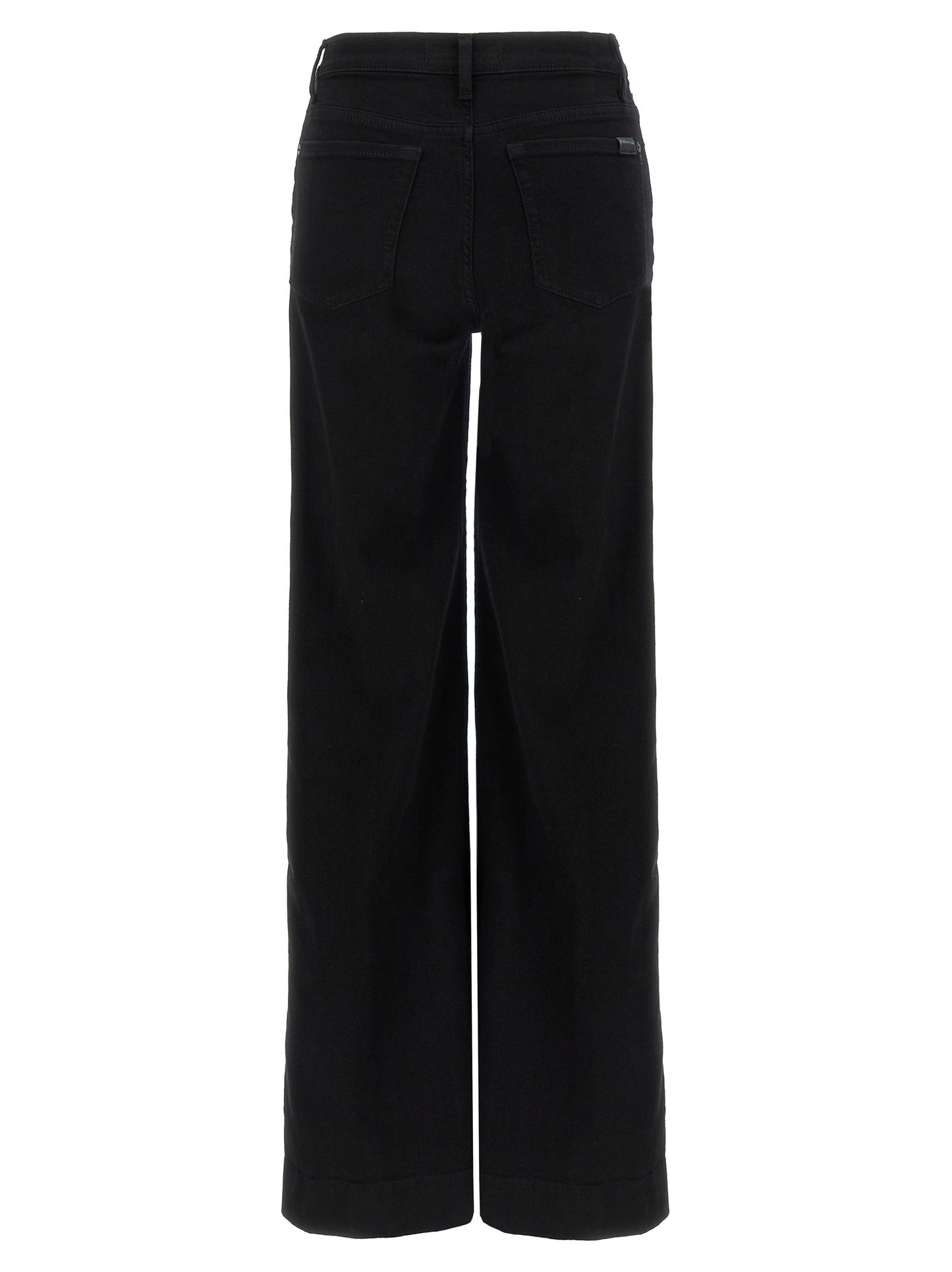 Jeans by 7 For All Mankind for women in stretch denim cotton black features an sartorial flared & wide and long with a high rise cut for a sartorial finish.