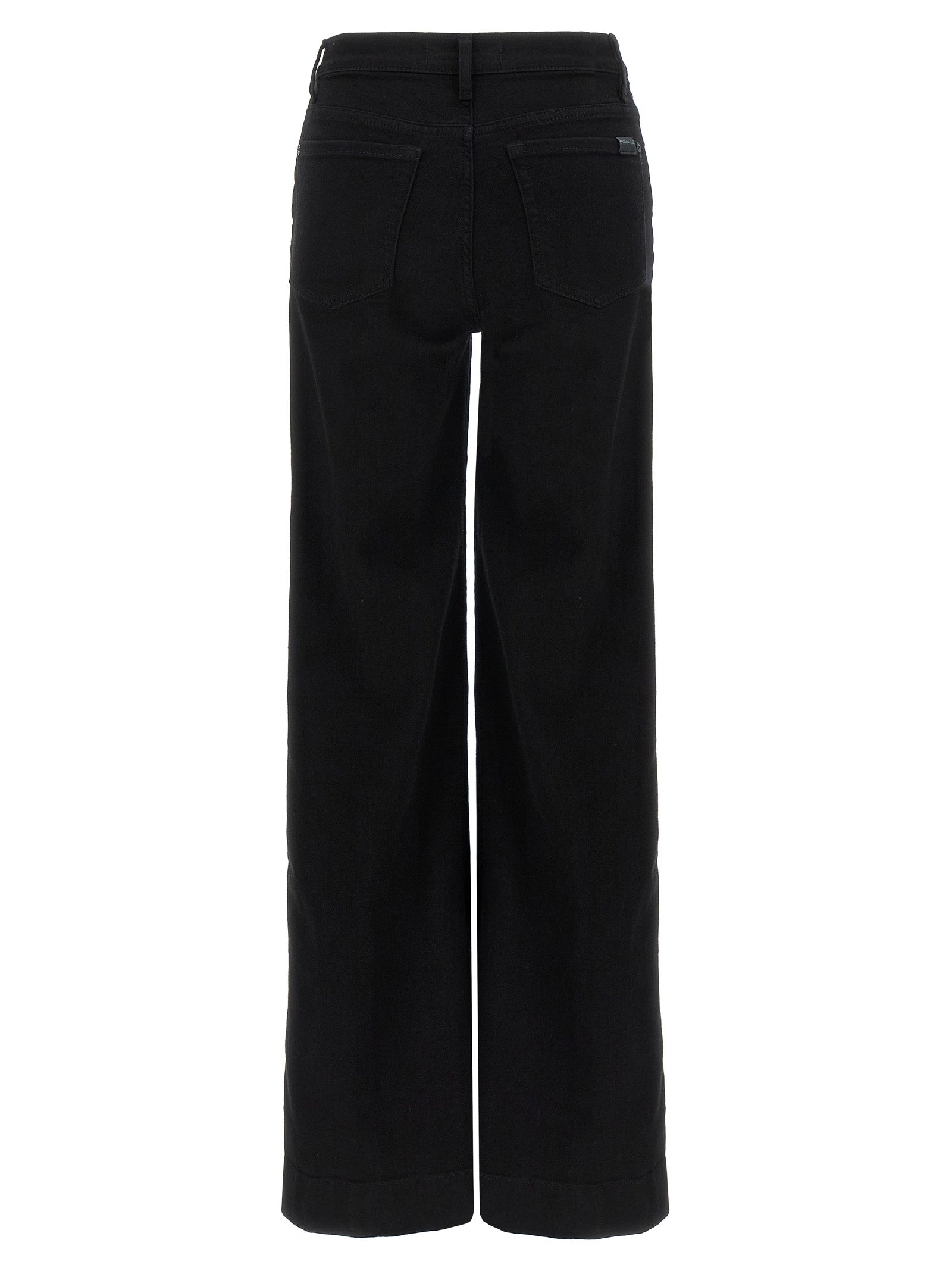 Jeans by 7 For All Mankind for women in stretch denim cotton black features an sartorial flared & wide and long with a high rise cut for a sartorial finish.
