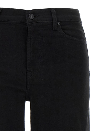 Jeans by 7 For All Mankind for women in stretch denim cotton black features an refined tailoring silhouette, showcasing a premium flared & wide with a high rise and long cut for a refined tailoring look.