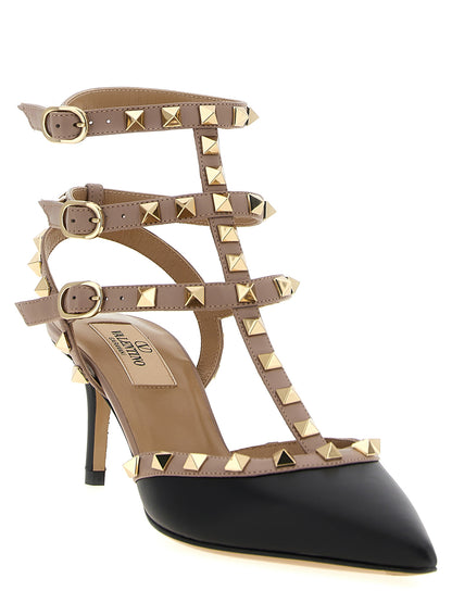 This Mid-Heel Pumps Heels by Valentino Garavani for women in lamb leather multicolor presents a effortlessly chic silhouette from the Rockstud Women's Lamb Leather Mid-Heel Pumps Heels collection, featuring a effortlessly chic mid-heel and effortlessly chic pointed toe style.
