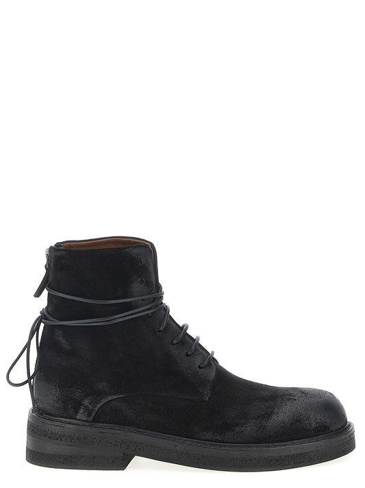 Marsell Men's Suede Leather & Cotton Chelsea Boots - Black