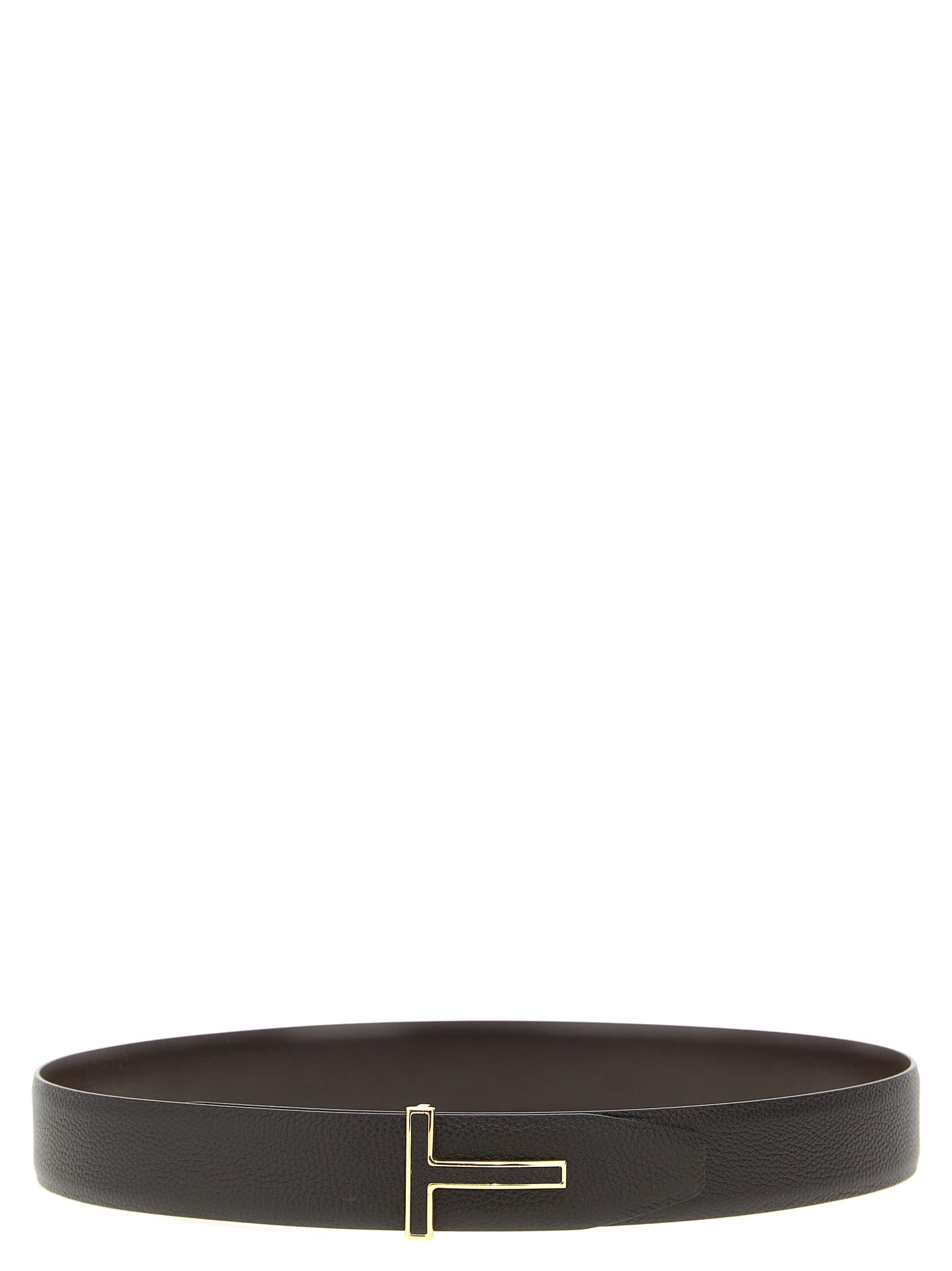 Belt by Tom Ford for men in calfskin leather brown features an artisanal silhouette, showcasing the artisanal craftsmanship of the Calfskin Leather Belt collection for a artisanal finish.