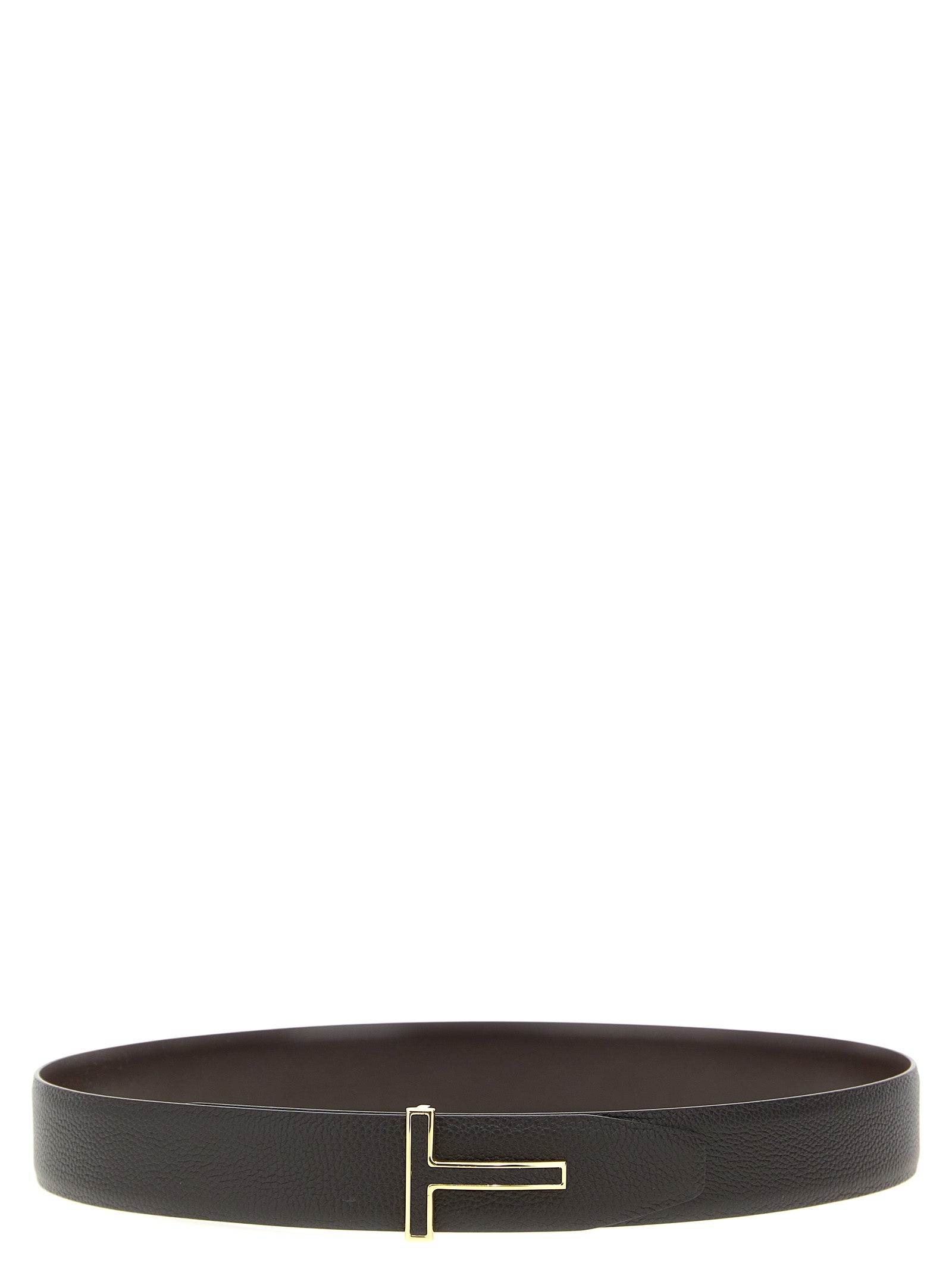 Belt by Tom Ford for men in calfskin leather brown features an artisanal silhouette, showcasing the artisanal craftsmanship of the Calfskin Leather Belt collection for a artisanal finish.