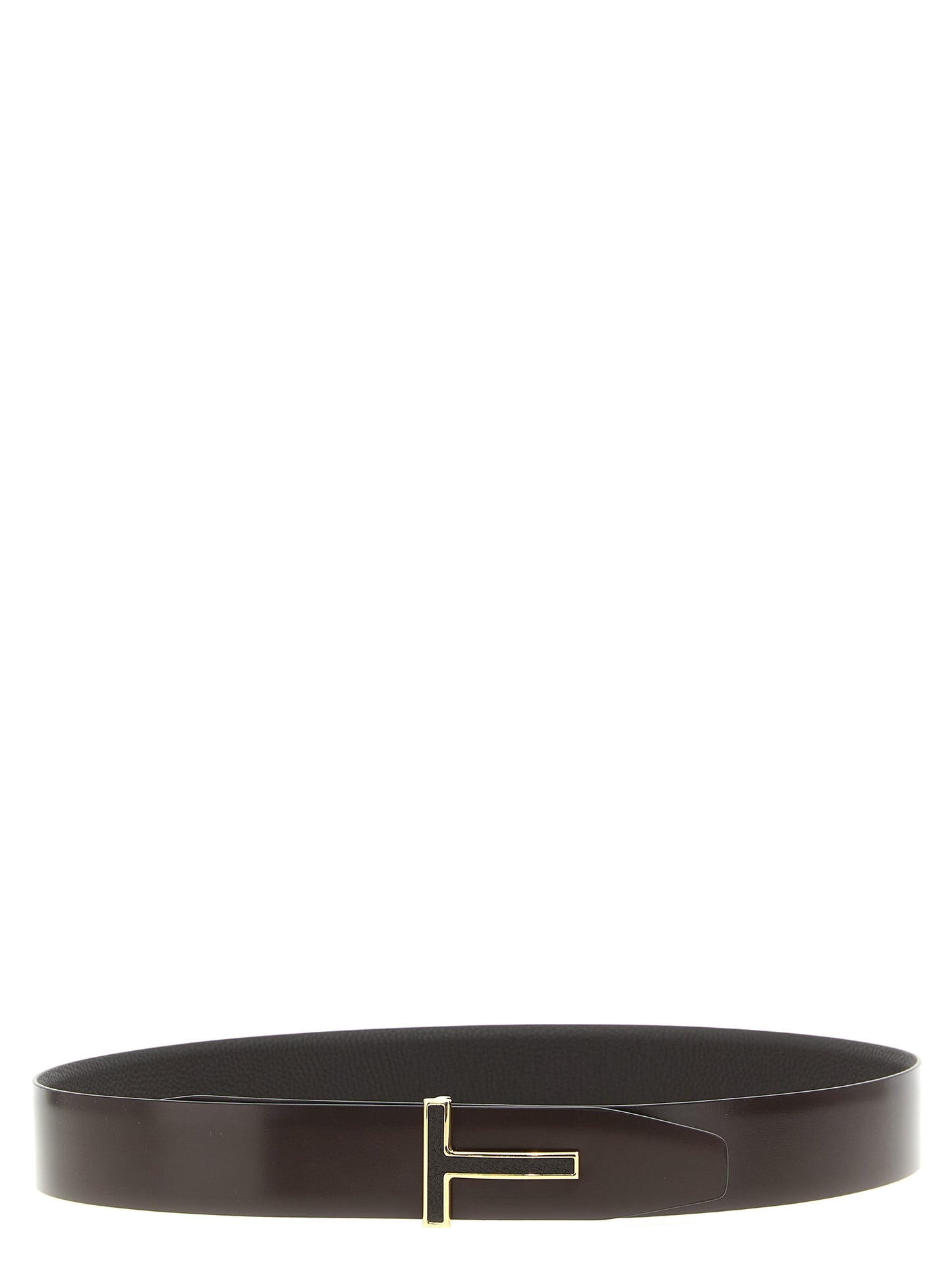 Belt by Tom Ford for men in calfskin leather brown features a artisanal-chic design, artfully capturing the essence of the Calfskin Leather Belt with a artisanal-chic finish.