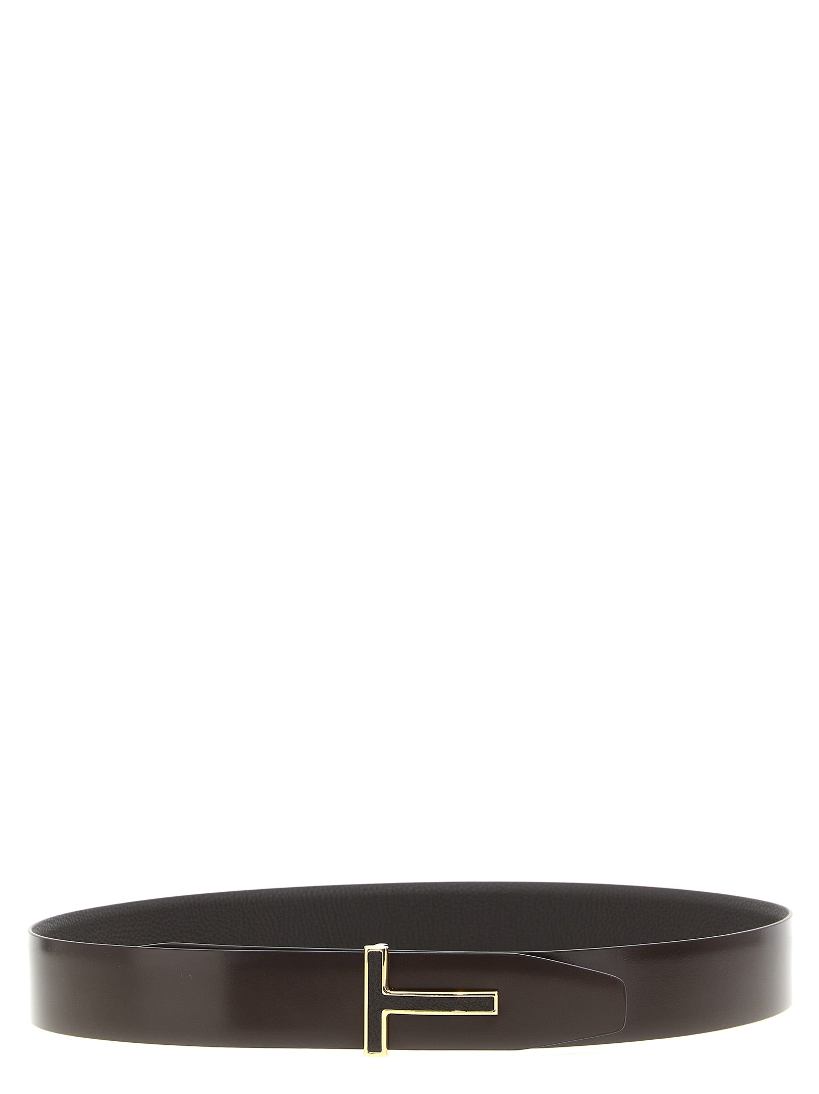 Belt by Tom Ford for men in calfskin leather brown features a artisanal-chic design, artfully capturing the essence of the Calfskin Leather Belt with a artisanal-chic finish.