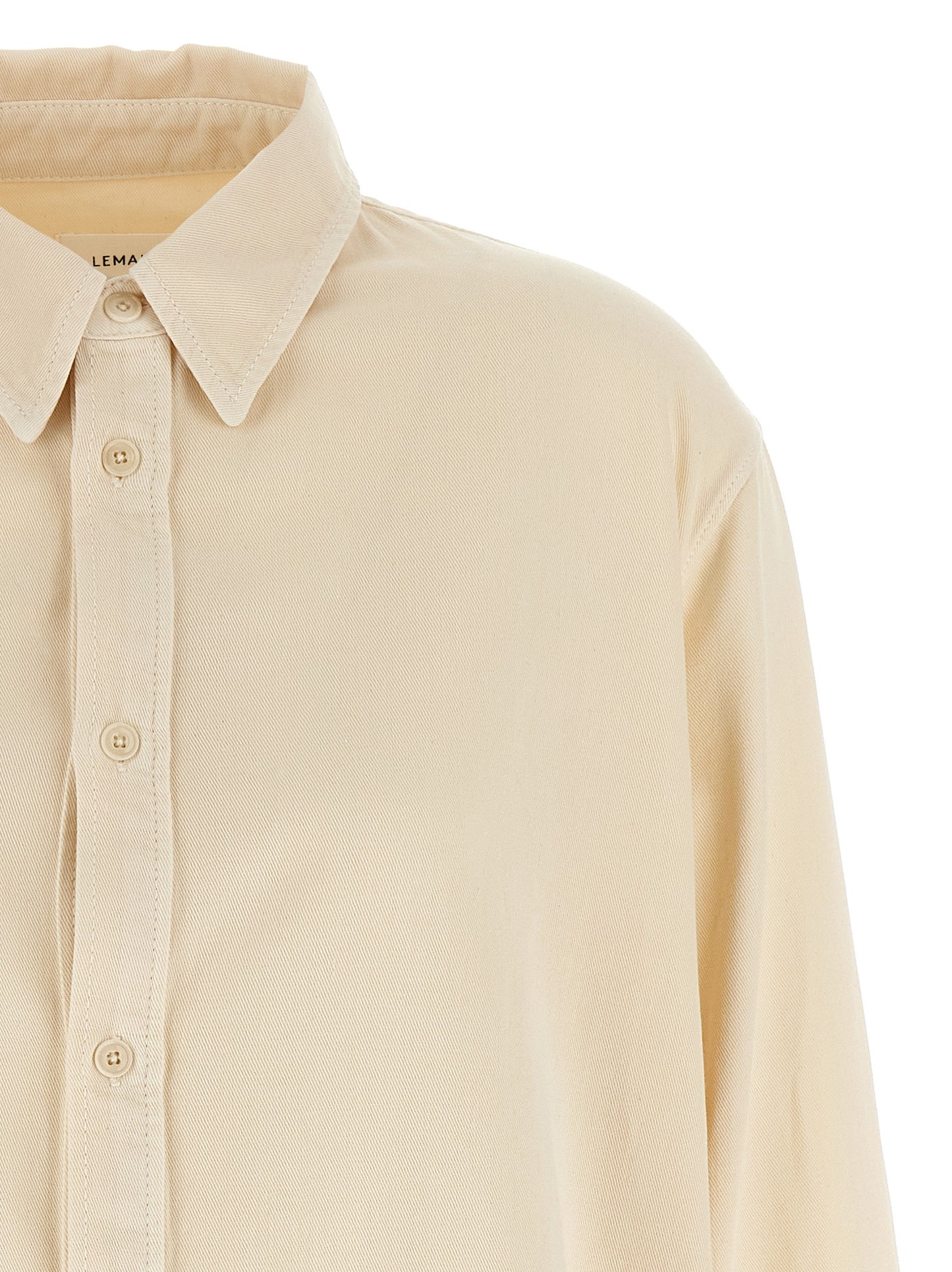 Blouse by Lemaire for women in cotton canvas white, featuring a nuanced and nuanced for a sophisticated finish.