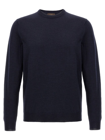 Cardigan by ZANONE for men in polyamide & virgin wool blue showcases a luxurious silhouette, meticulously detailed with a sophisticated crew neckline and for a refined finish.