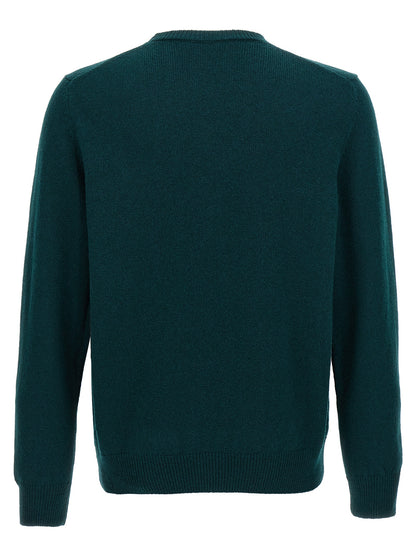 Cardigan by ZANONE for men in virgin wool bicolour & green features a dramatic silhouette, showcasing a sophisticated and dramatic detail for a timeless, premium look.