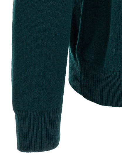 Cardigan by ZANONE for men in virgin wool bicolour & green presents a textural silhouette, artfully finished with a textural and for a sophisticated, textural look.