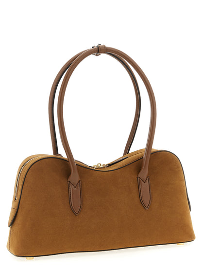 Shoulder Bag by Stella McCartney for women in hemp polyamide polyester suede leather brown & signature presents a versatile silhouette, showcasing a secure zipper and versatile with versatile shoulder-strap & handle for a sophisticated look.