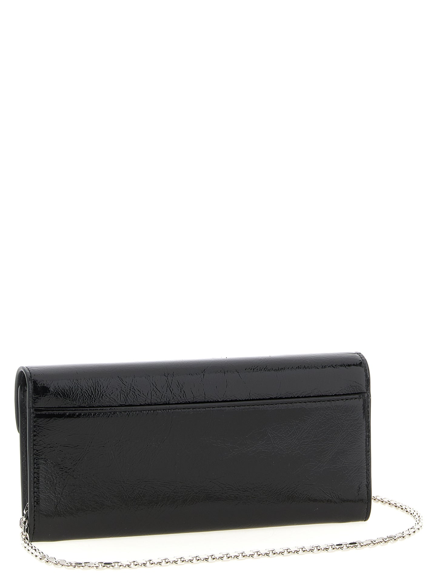 Cardholder Card Case by Roger Vivier for women in calfskin leather black features a sleek silhouette, showcasing the sleek design of the Belle Vivier Calfskin Leather Cardholder Card Case with functional card-organization for a premium look.