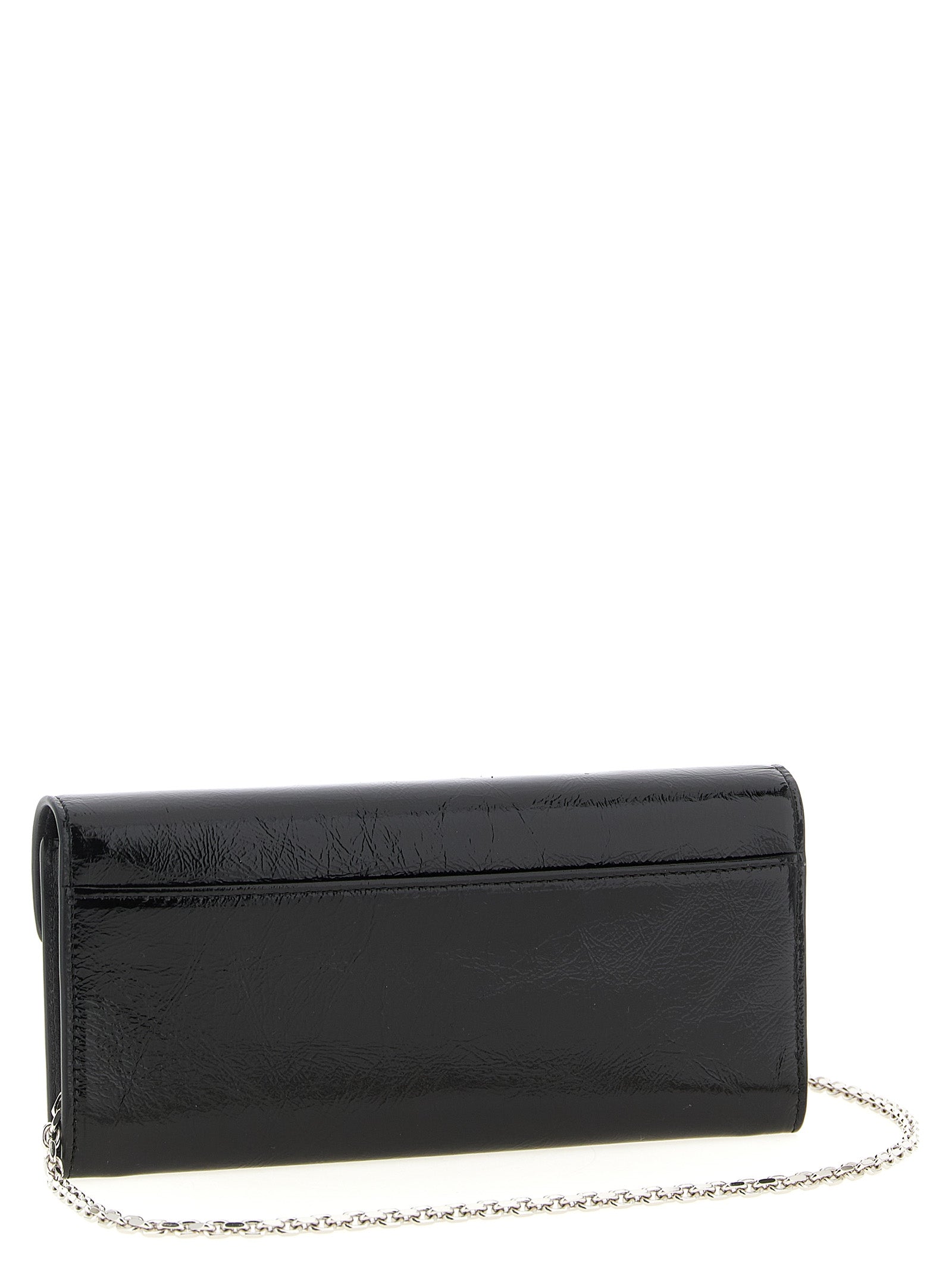 Cardholder Card Case by Roger Vivier for women in calfskin leather black features a sleek silhouette, showcasing the sleek design of the Belle Vivier Calfskin Leather Cardholder Card Case with functional card-organization for a premium look.